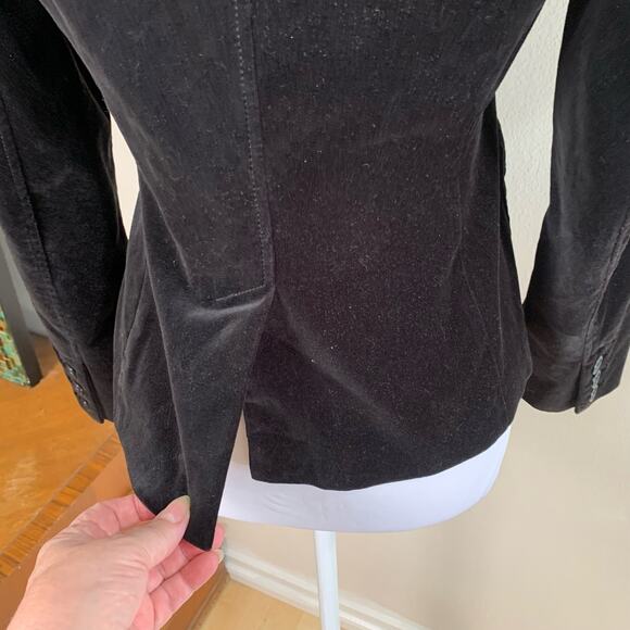 Gap Size 2 Women's Velvet Two Button Blazer jacket Black Career Work Holiday - Picture 11 of 13
